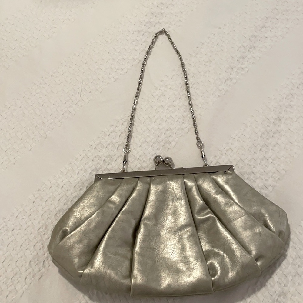 Metallic evening clutch